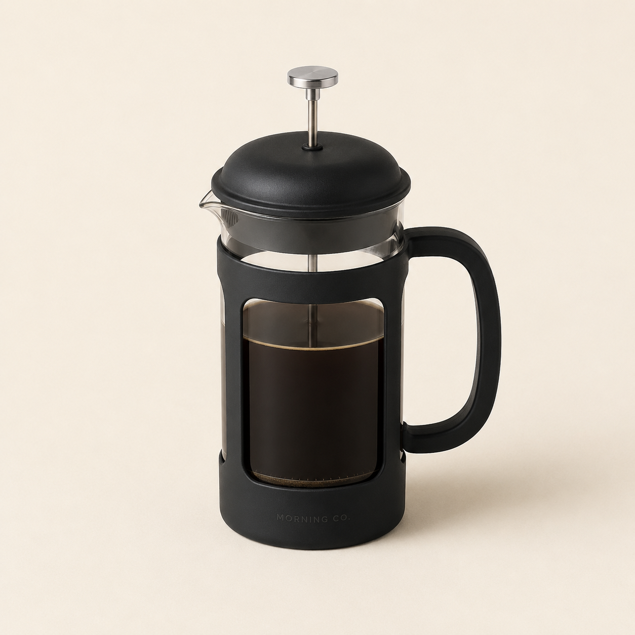 Morning Co. French Press 350ml on soft cream background